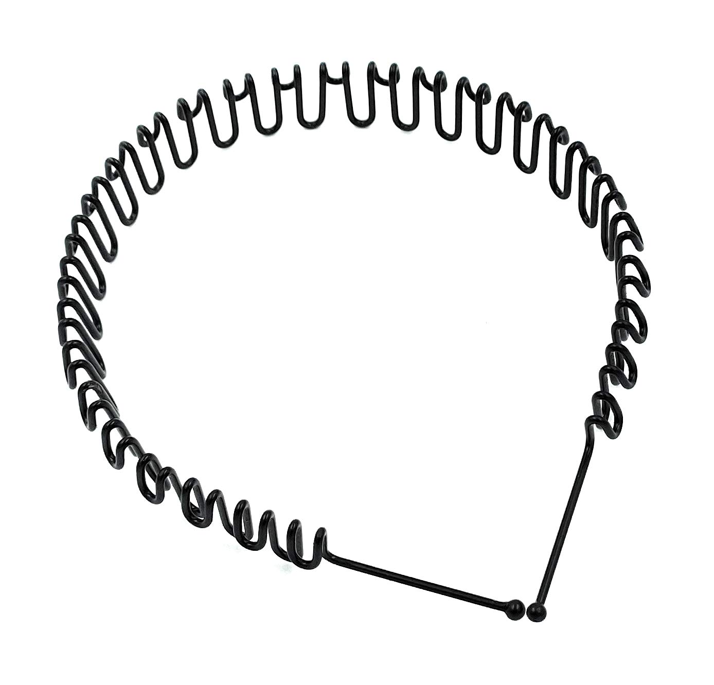 Fairytale Korean Style Unisex Matte Black Korean Zigzag Wavy Metal Hair Band Head Band.Size Regular.