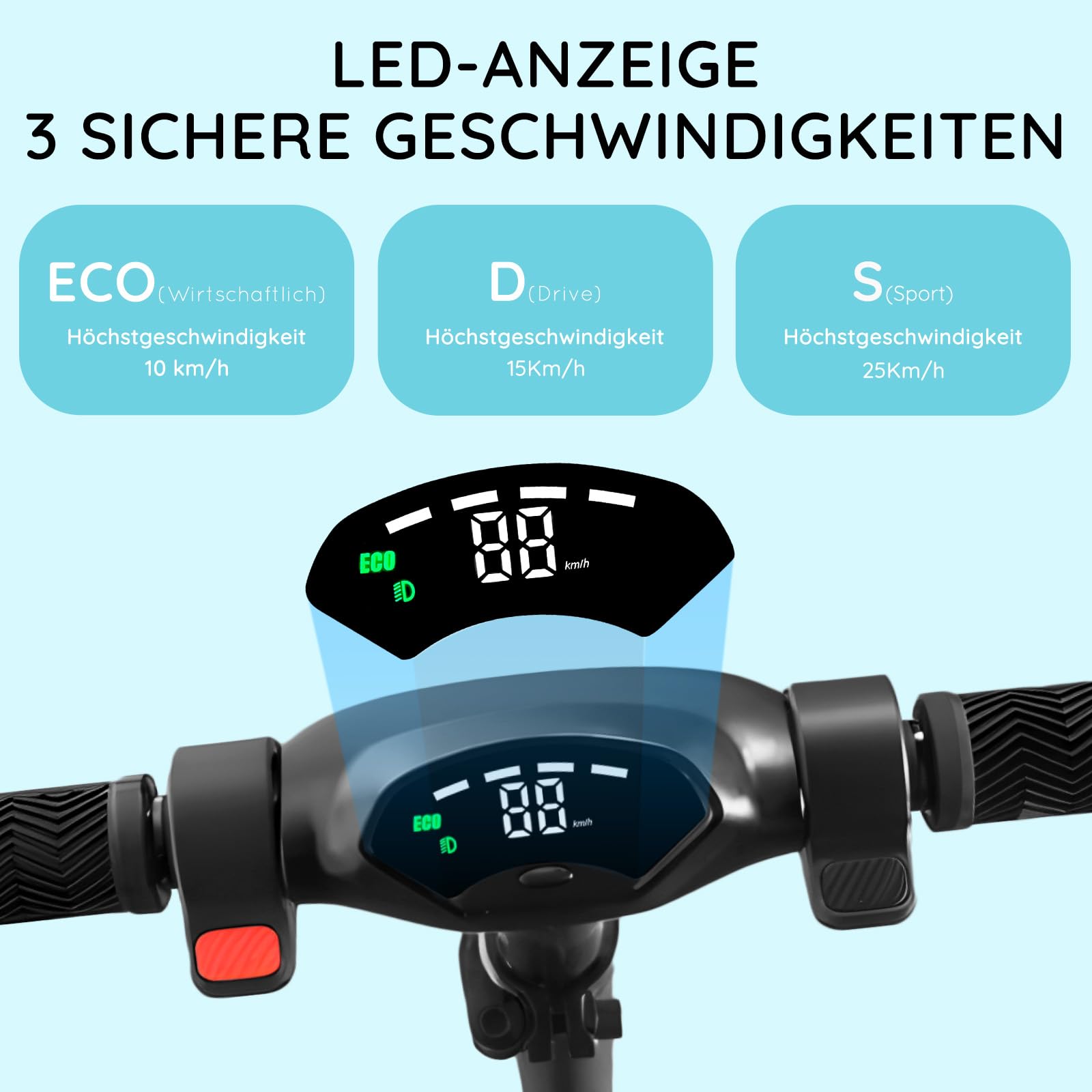 Monopattino Elettrico per Bambini, Monopattino Elettrico per Adolescenti | Motore da 150W, Autonomia fino a 20 km, Display LED, Pieghevole & Regolabile in Altezza | Monopattino Sicuro per il