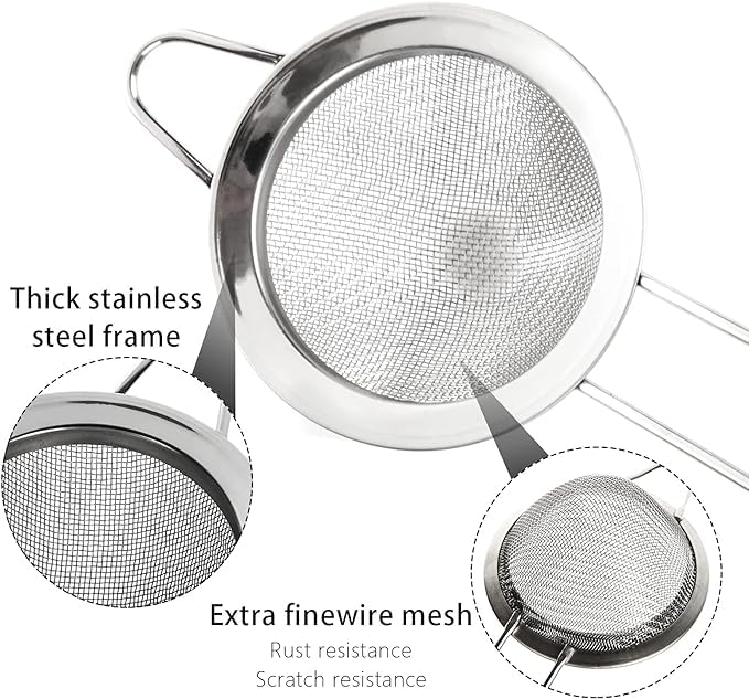 Birdbrid Stainless Steel Tea Strainer | Extra Fine Mesh Chalani for Chai, Coffee & Juice | 85mm Strong Wire Handle Sieve | Food Grade Medium Tea Filter for Cups & Mugs | Pack of 1 4