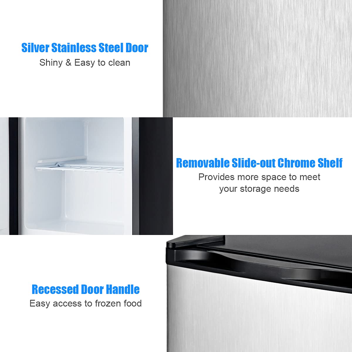 COSTWAY Mini Freezer, 31L Table Top Freezers with Reversible Door