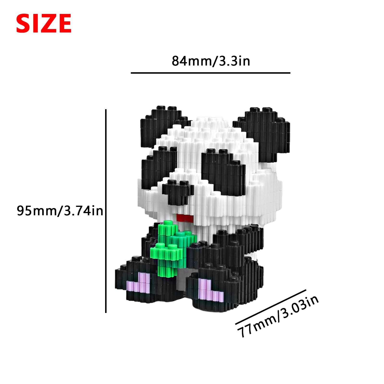 Larcele Micro Building Blocks Animal Set, DIY Mini 3D Building Toy Bricks,330 Dots KLJM-10 (Panda 5391) - Image 2