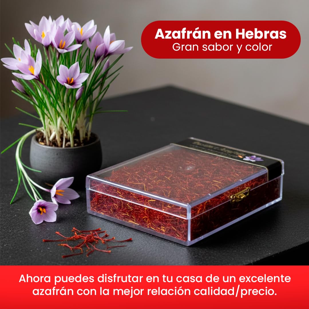Caja de 4 Uds. X10g de Azafrán en Hebras | Azafrán Hecho en España Cat. I Suprema (ISO 3632-2) de Gran Sabor y Color, Ideal para Paella y Comida Gourmet | Azafrán 100% Puro con Intenso Aroma (4 x 10g)