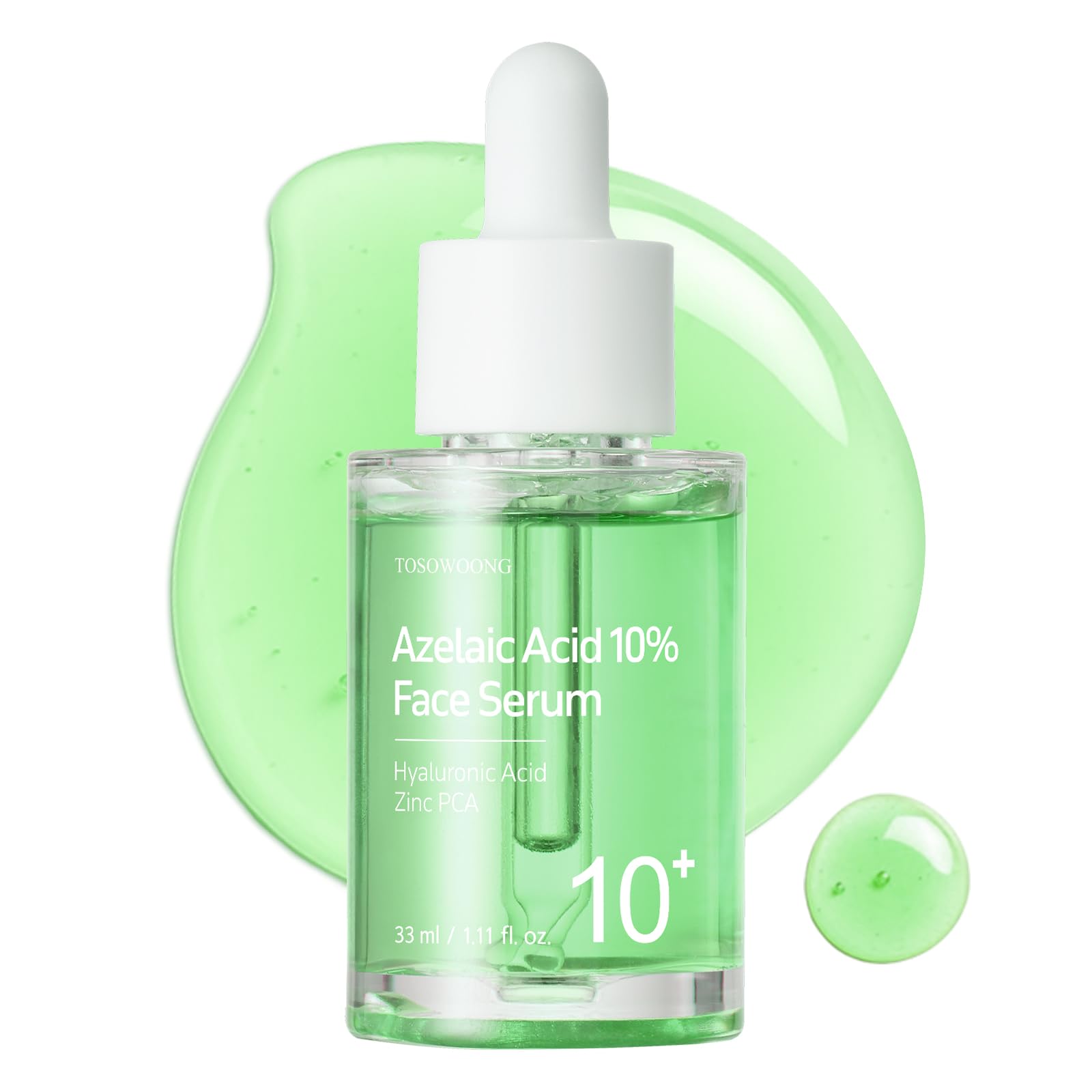 TOSOWOONG Azelaic Acid 10% Face Serum, Niacinamide, Hyaluronic Acid, Centella Asiatica, Korean Skincare, Natural Color, 33 ml / 1.11 fl. oz.