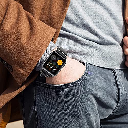 Image of HUAFIY Compatible for Apple Watch Bands 42mm 44mm45mm46mm 49mm 38mm 40mm41mm, Genuine Leather Band Strap for iWatch Series 11 /10 /9 /8,7,6,5,4,3,2,1, Ultra3 2 1