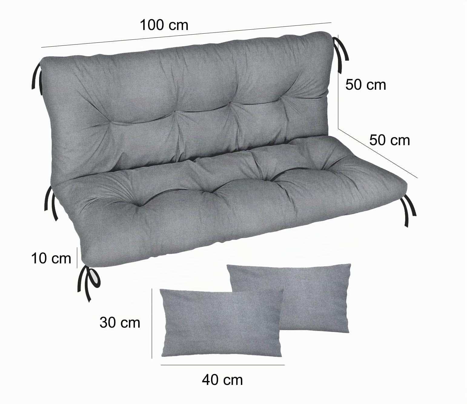 Ferocity Coussin imperméable pour balancelle de Jardin, Matelas 100x50x50 pour Meubles en Palette, Grand Confort Coussins avec Dossier, Meubles de Jardin, Lin [133]