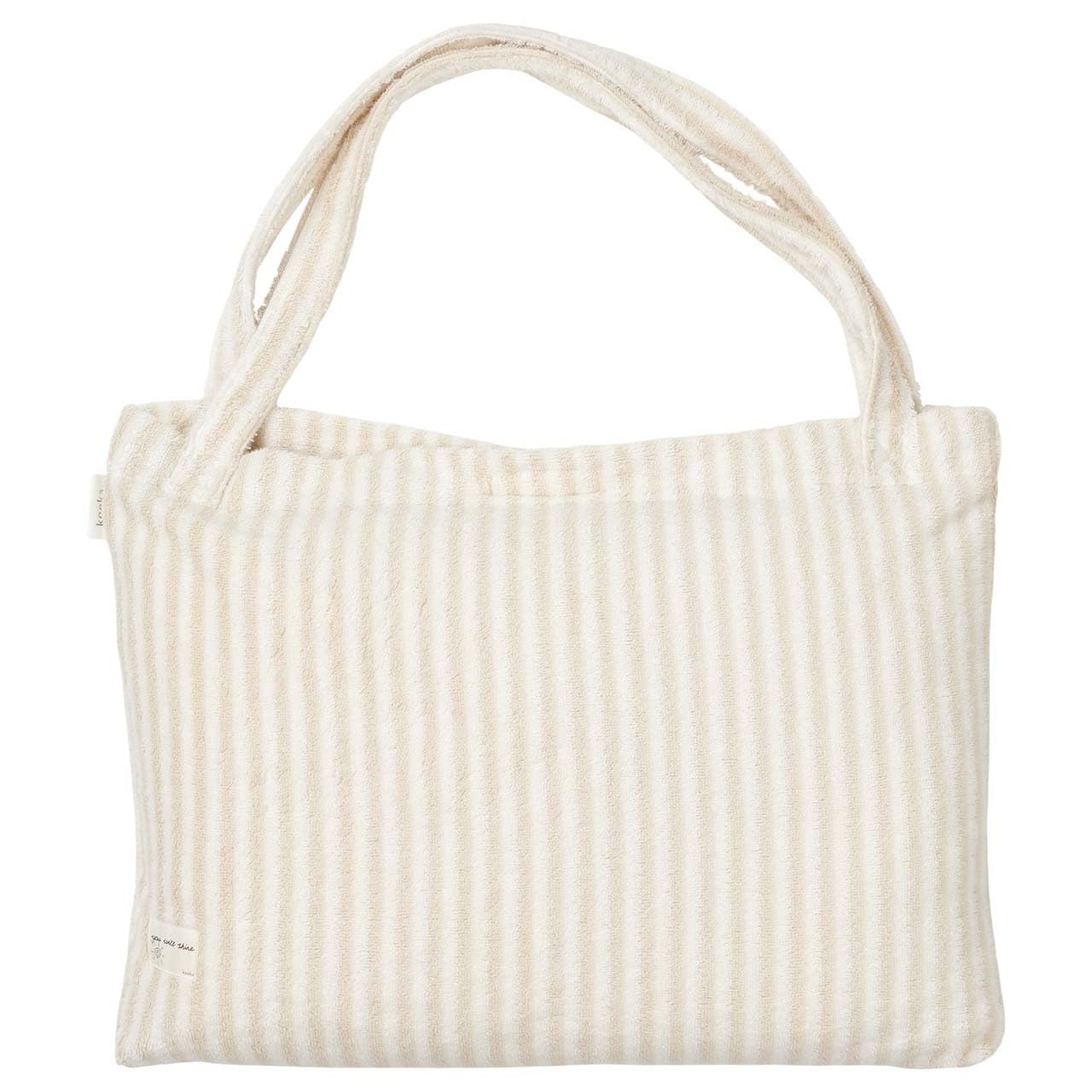 Koeka Changing Bag - Mom Bag - Nappy Bag - Large Capacity - Playa - Terry Cloth - Organic Cotton, beige, Mom Bag