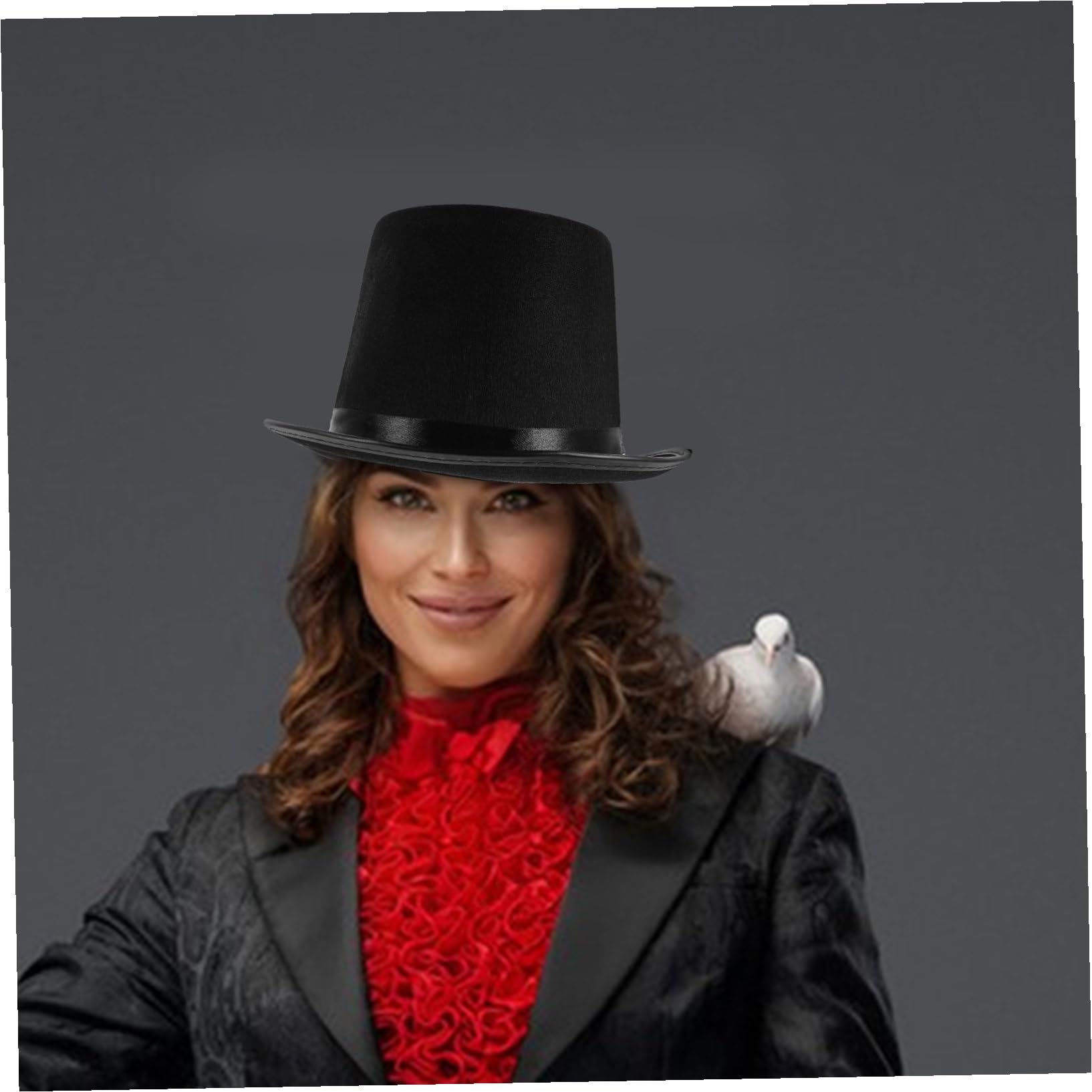Costume de Magicien Garçon Fille Set Cosplay avec Chapeau Haut de Forme Blancs et Nœud Déguisement Confortable Respirant pour Jeux de Rôle et Fêtes