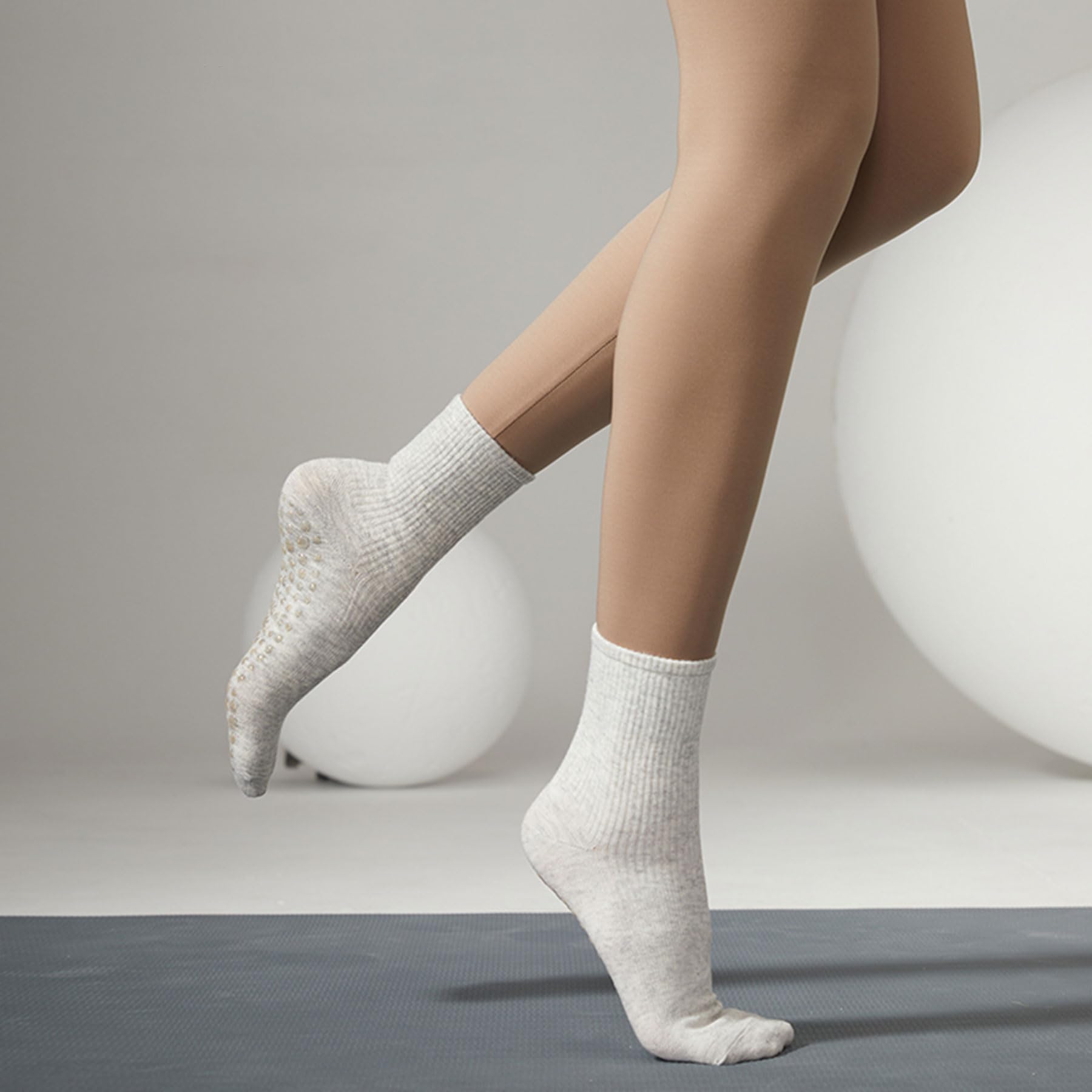 Larrok Yoga Pilates Socks 3 Pair for Woman with Non Slip Grippers,Barre Ballet Workout Athletic Crew Socks (Black, US Footwear Size System, Adult, Women, Alpha, Medium, One Size)