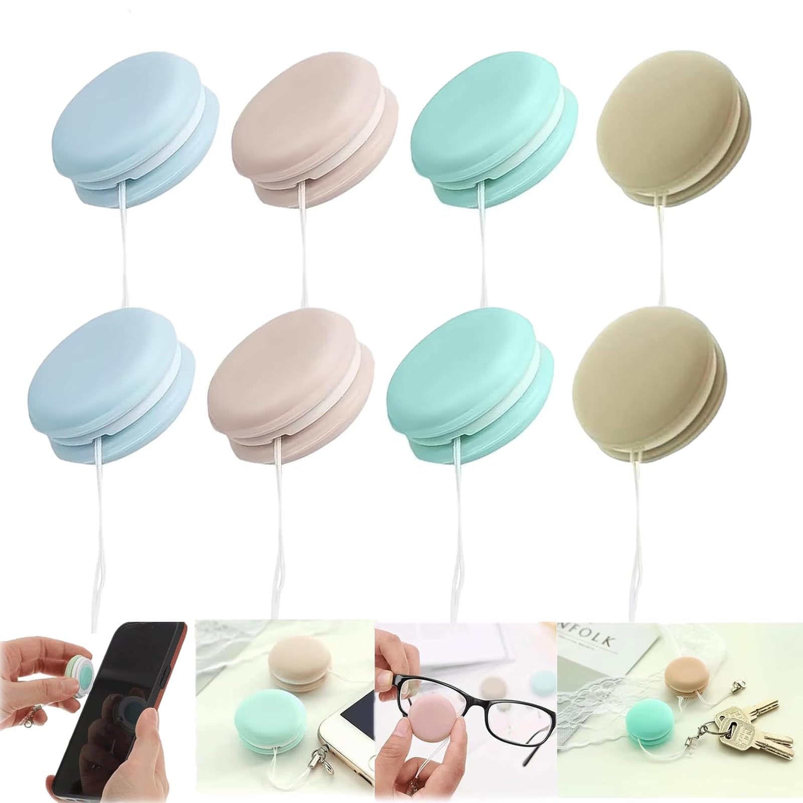 Mobile Phone Screen Wipe,Macaron Phone Screen Cleaner,Lindell Screen Cleaner,Portable Mobile Screen Cleaning，Value Pack (8PCS-Rounded)