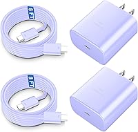 Vista 13 de Cargador rápido USB C de 45 W, cargador súper rápido de 45 vatios tipo C con cable de carga rápida Android de 6.6 pies para Samsung Galaxy S26