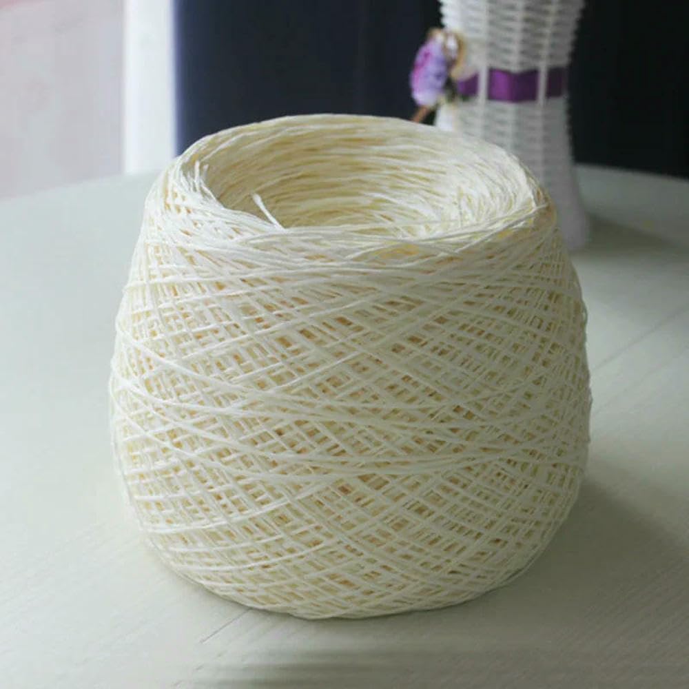 XDMING 700m Long Extra Fine Japanese Paper Raffia Yarn for Crochet Baby Straw Hat Bags Hand Knitting Summer DIY Thread Smooth Soft 250g