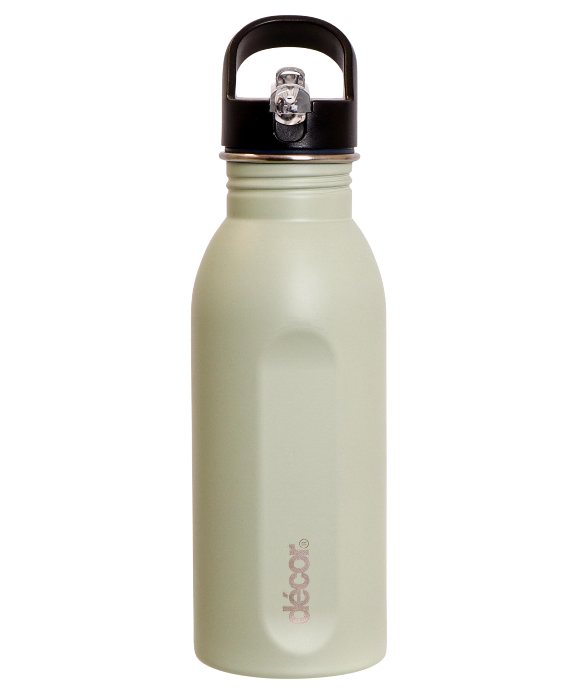 Décor Snap n Seal 500ml Stainless Steel Water Bottle with Straw, BPA Free - Leakproof Metal Flask with Carry Handle for School, Travel, Work & Gym - Ideal Drinking Bottle for Kids & Adults - Pistachio