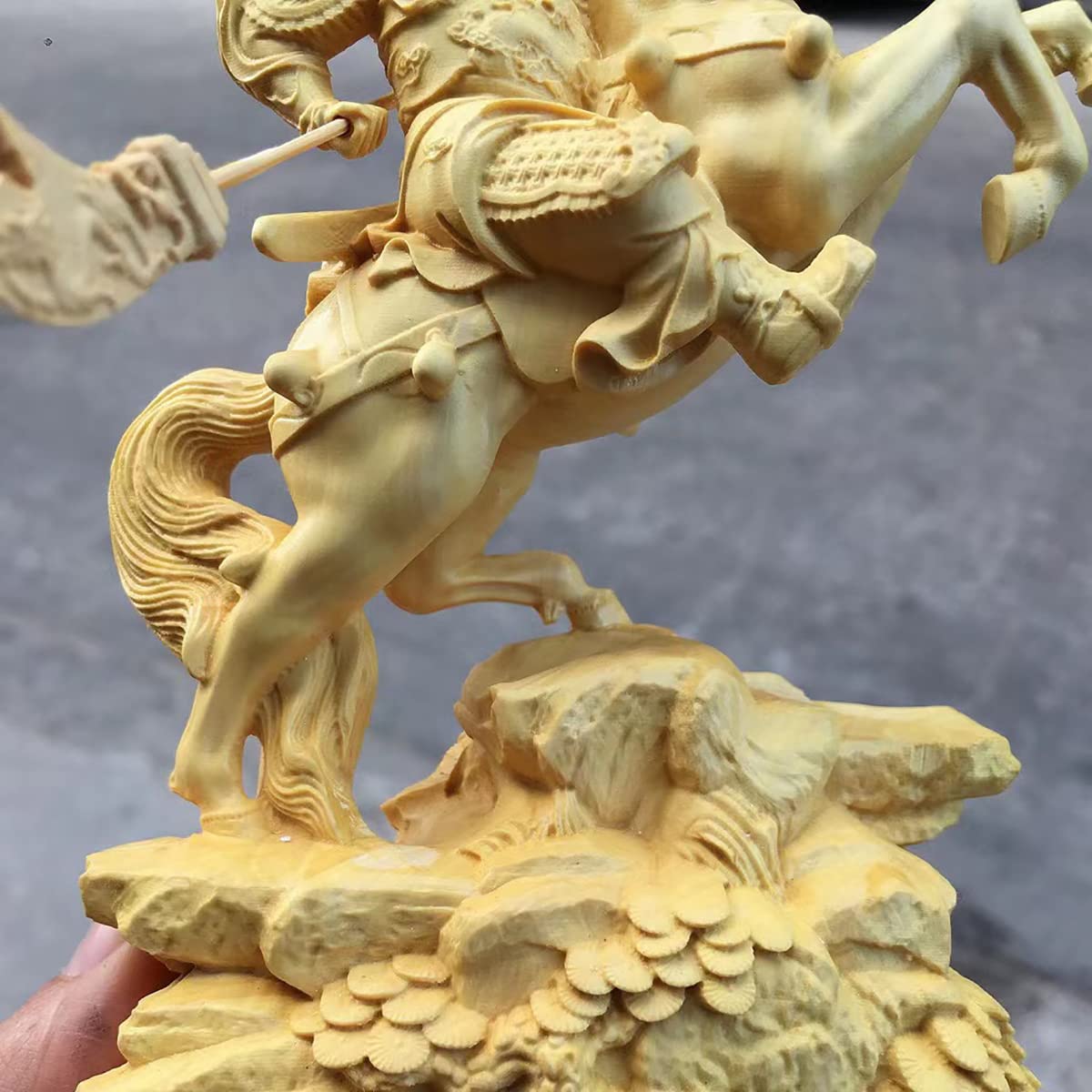 送料無料 】高級品 関羽 関雲長 崖柏木 木製彫刻 武財神 青龍偃月刀