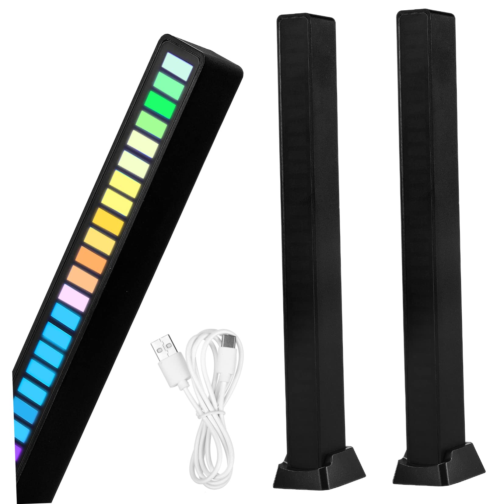 Mipcase Voice-Activated Led Rhythm Light Bars 2 Units for Ambience Music Games