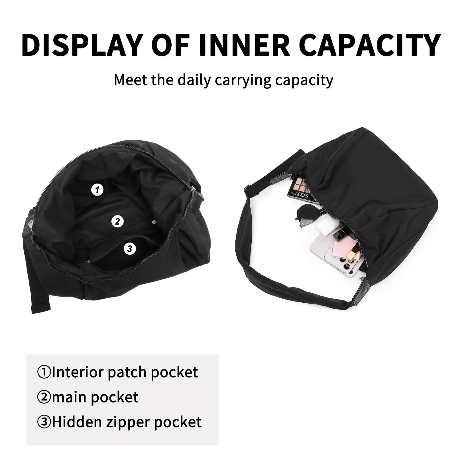 EnhbZoilism Borsa unisex in nylon da donna, borsa a tracolla da donna, borsa a tracolla leggera e impermeabile