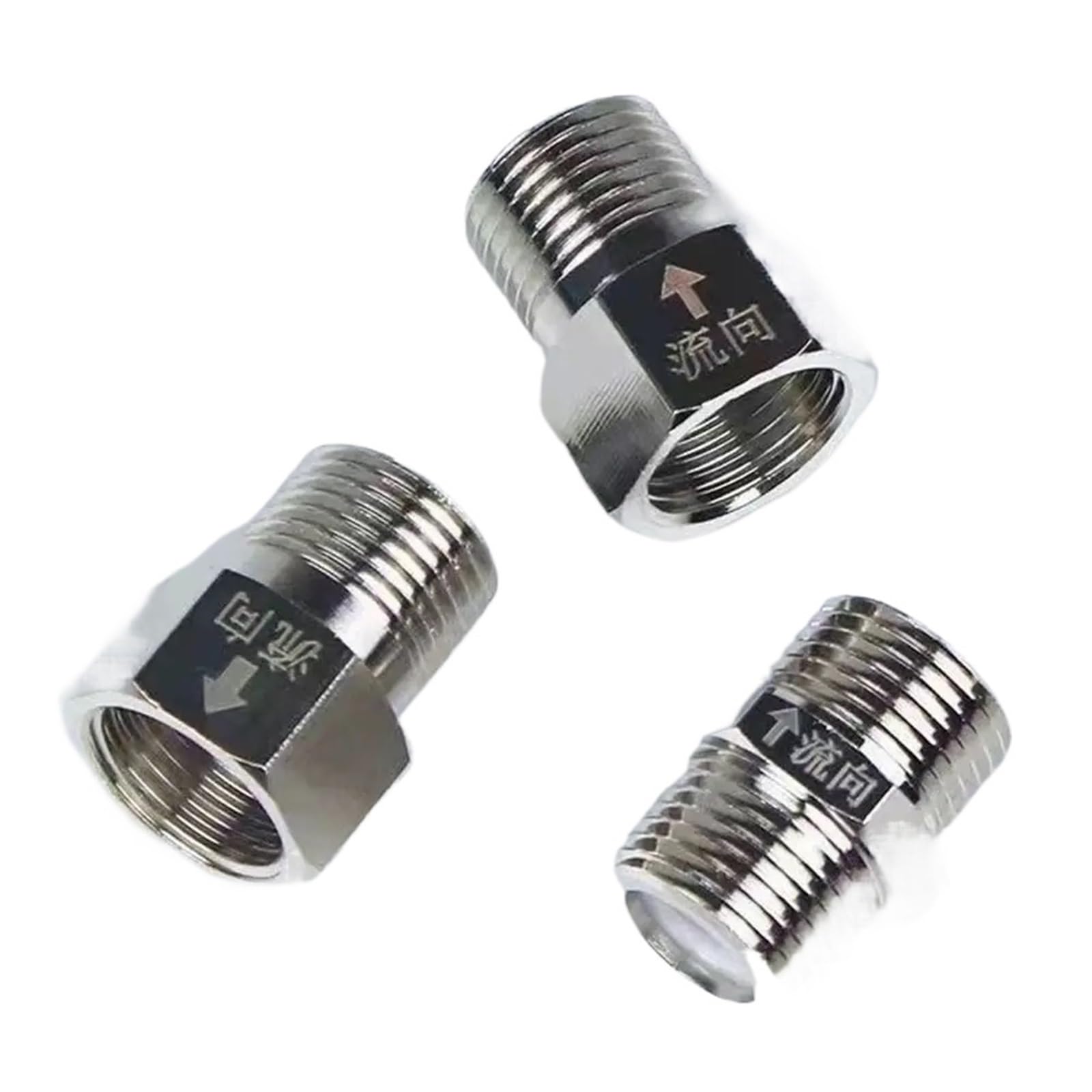 Check Valve Thread 1-Way Valve 1/2" G1/2 20mm 304 Stainless Steel(Male to Male)