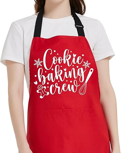 Delantales de Navidad para mujeres con bolsillos, delantales para hornear para mujeres y hombres, para cocinar a la parrilla, decoración de fiesta