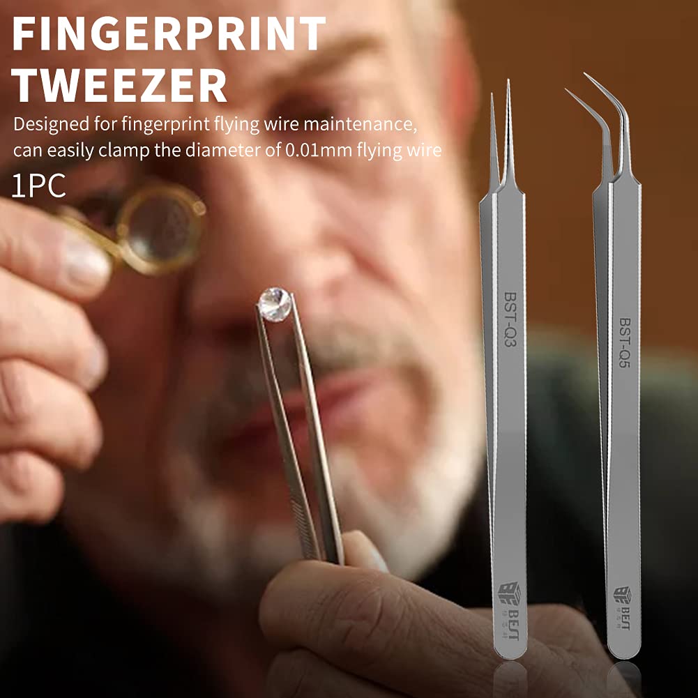 Pinzette in acciaio inox extra fine con punte curve per laboratorio