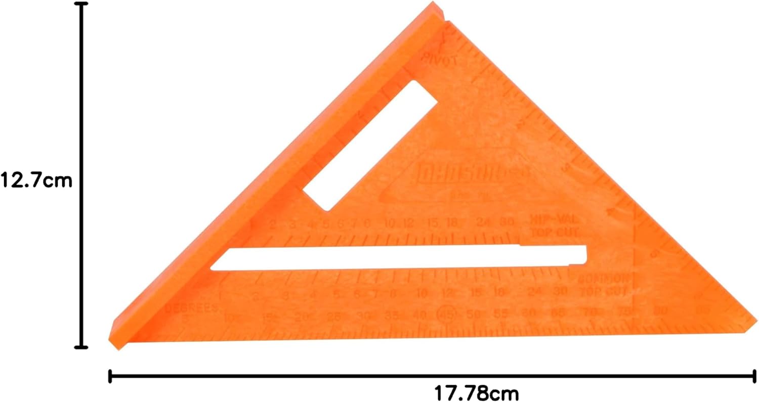 Johnson Level & Tool RAS-170B-ORA Structo-Cast Rafter Square, 12", Red, 1 Square (Pack of 3)