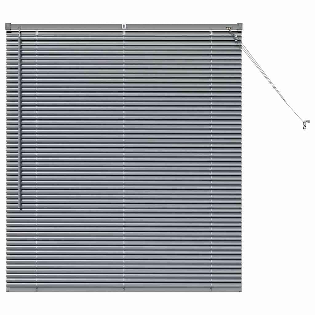 vidaXL Venetian Blinds Manual Dark Grey 130 x 115 cm Aluminium, Modern Rectangular Aluminum Blinds, Adjustable Indoor Window Treatments, Light Control Privacy for Home Decor, Office