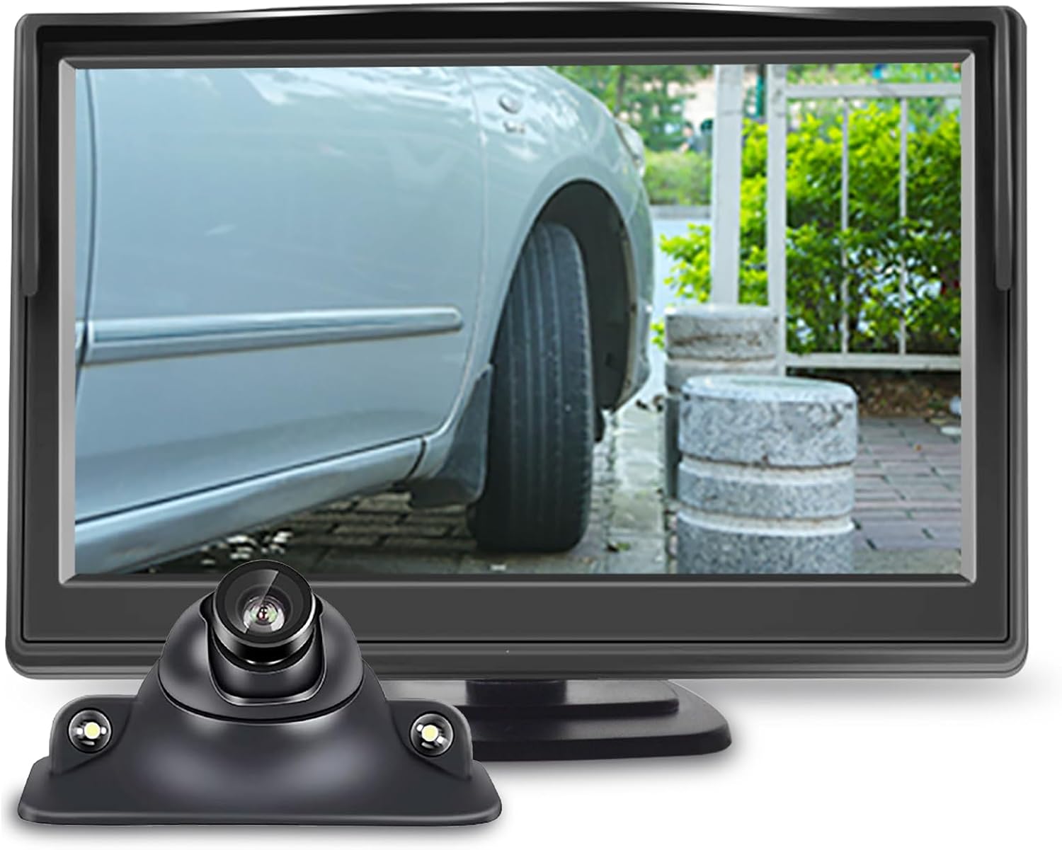 Car Side Rear View Backup Camera Reversing 5 in Monitor Reverse Image Front Parking Night Vision Rear Mirror Positive for Vehicle