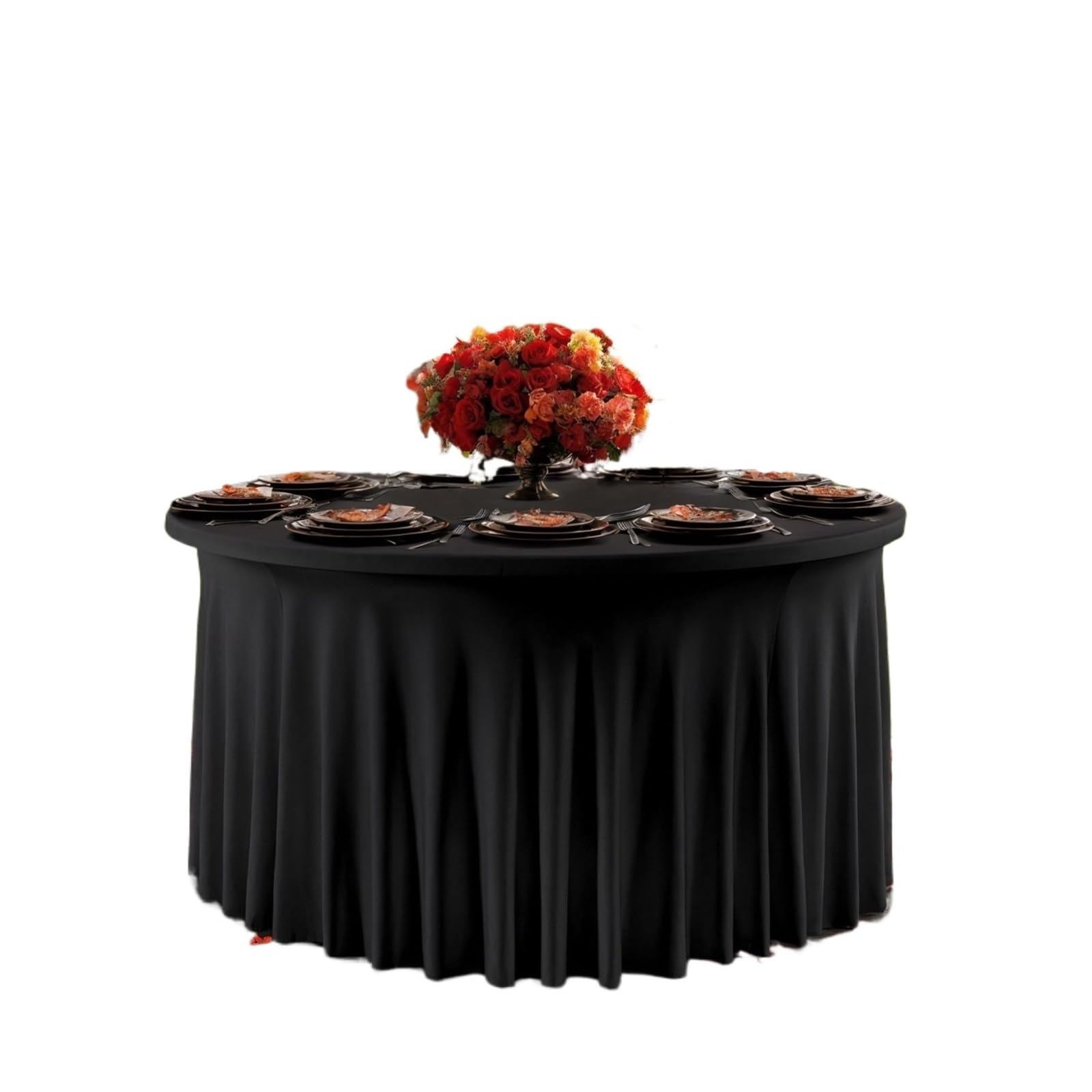 Couverture table toutes saisons en spandex extensible avec volants