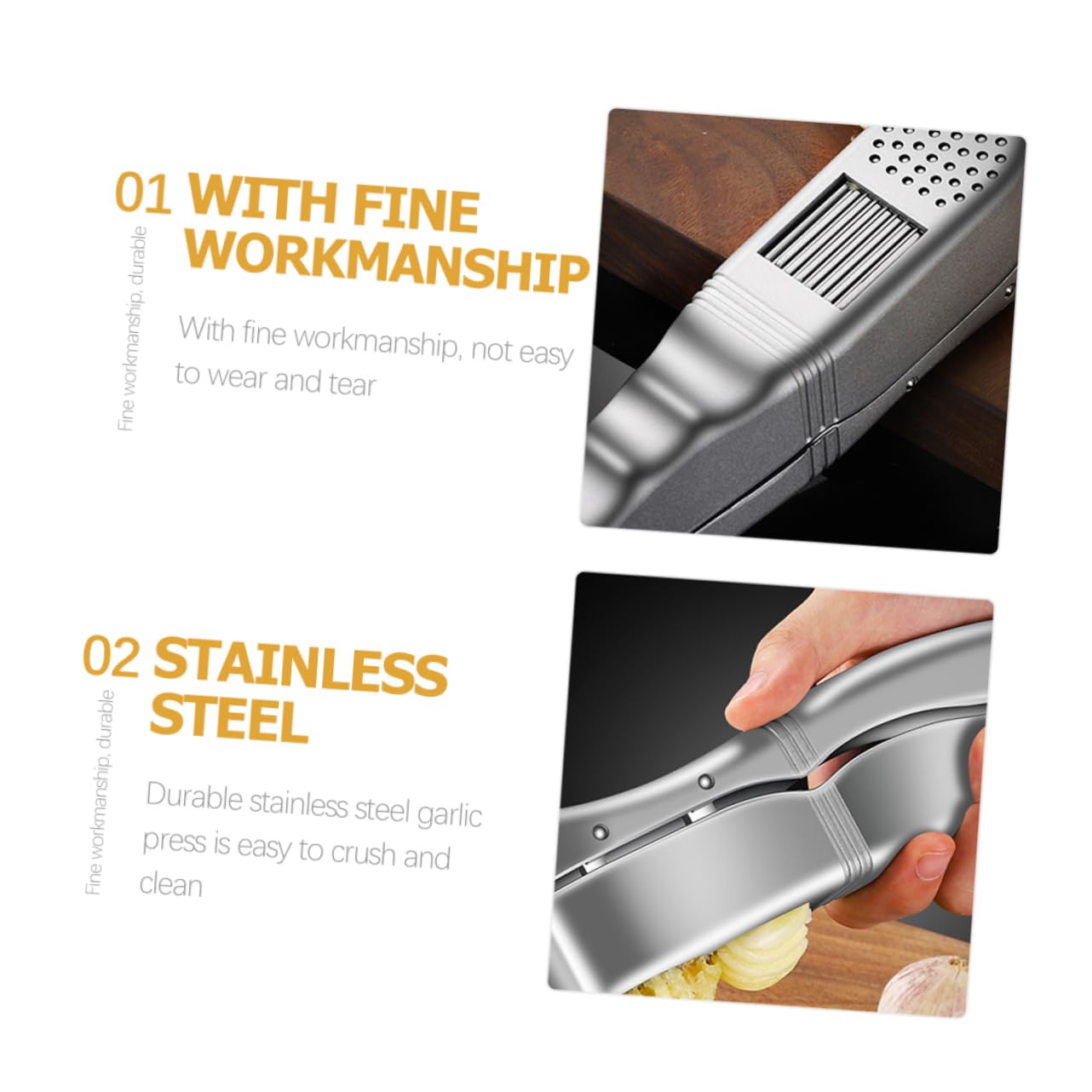 CIYODO Multi Functional Aluminum Alloy Garlic Press Easy Clean Garlic Crusher for Kitchen Use Suitable for Home and Restaurant Cooking