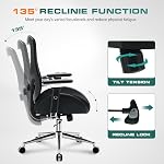 750lbs Grande et grande chaise de bureau avec grand coussin de siège épais pour les personnes lourdes 4D Accoudoirs, support Lombaire réglable pour adultes 8 Heures de travail