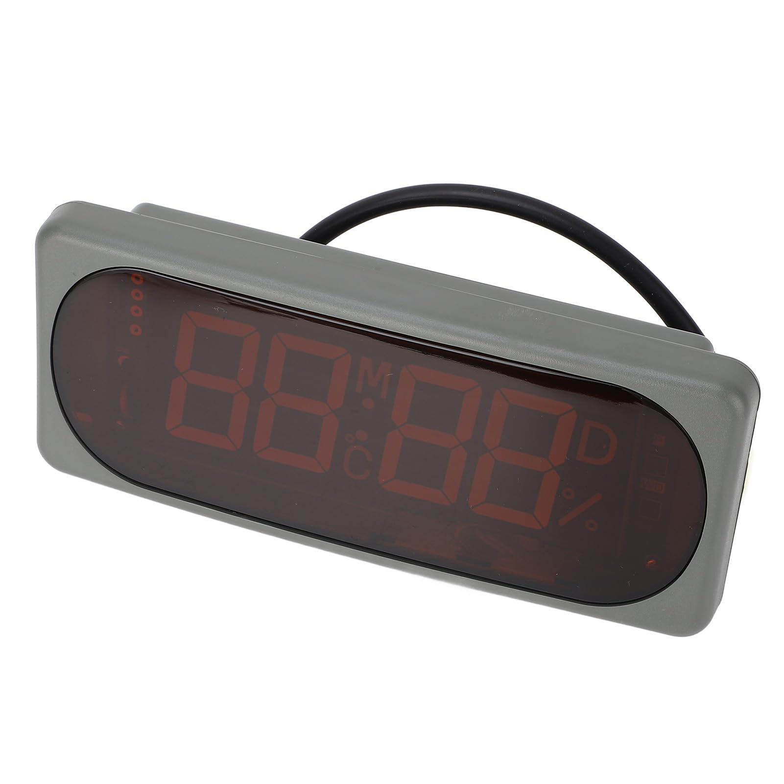 Reloj Electrónico para Coche con Termómetro e Higrómetro Digital, Pantalla LED de Fecha Hora Temperatura Humedad, Rango - 19℃ a 75℃, Montaje Empotrado o Colgante para Vehículos y