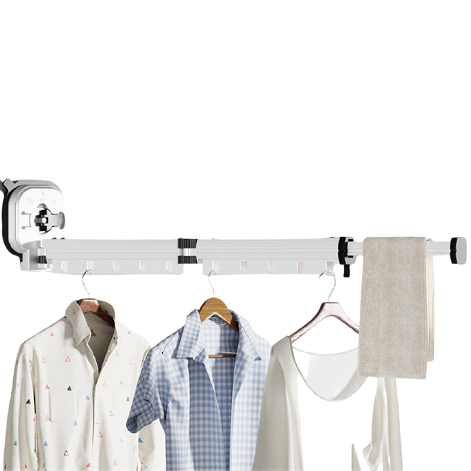 GLDYTVF Foldable Shower Curtain Rod Waterproof Telescopic Curtain Pole Adjustable Bath Rod Rustproof Easy Installation Space Saving Design for Bathroom Use