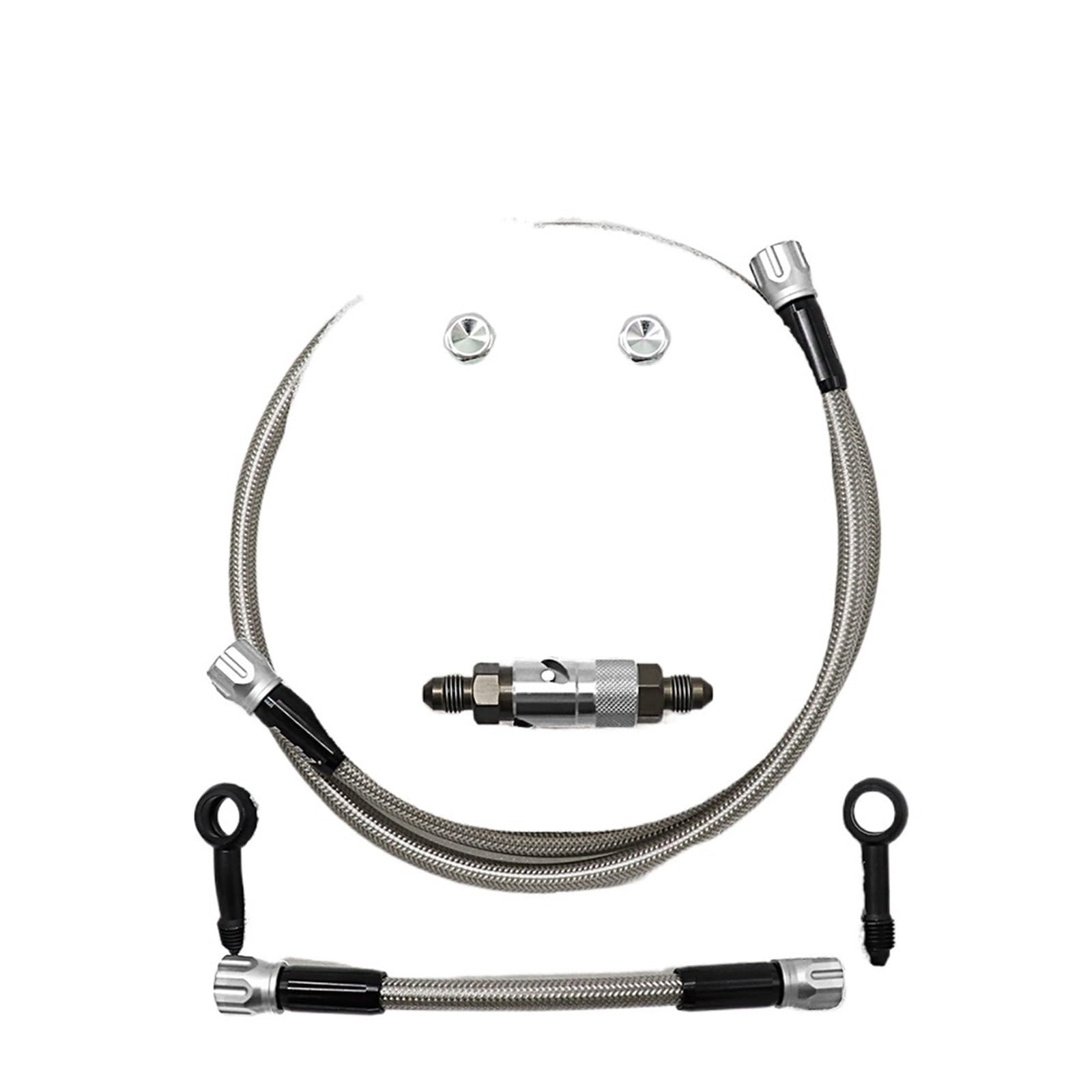 Aqwebvpl 80Cm Silver Oil Pipe Brake Line Unions Cvo Aerospace Aluminum Alloy 800 Cm To 1200Cm Reinforced Hydraulic Motorcycle Brake Hose Braided Tube(80Cm Silver)