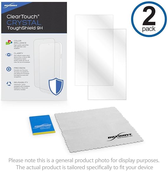 BoxWave Screen Protector Compatible with ASUS ROG Phone 7 - ClearTouch Crystal ToughShield 9H (2-Pack), Clear 9H Tough Flexible Film Screen Protector