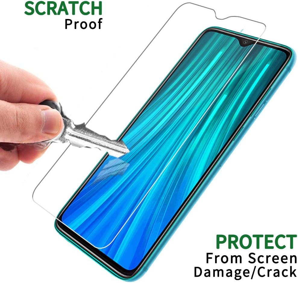 QHOHQ [3-Pack] Screen Protector for Xiaomi Redmi Note 8 Pro,[9H Hardness] HD Transparent Scratch-Resistant [Bubble Free] Tempered Glass