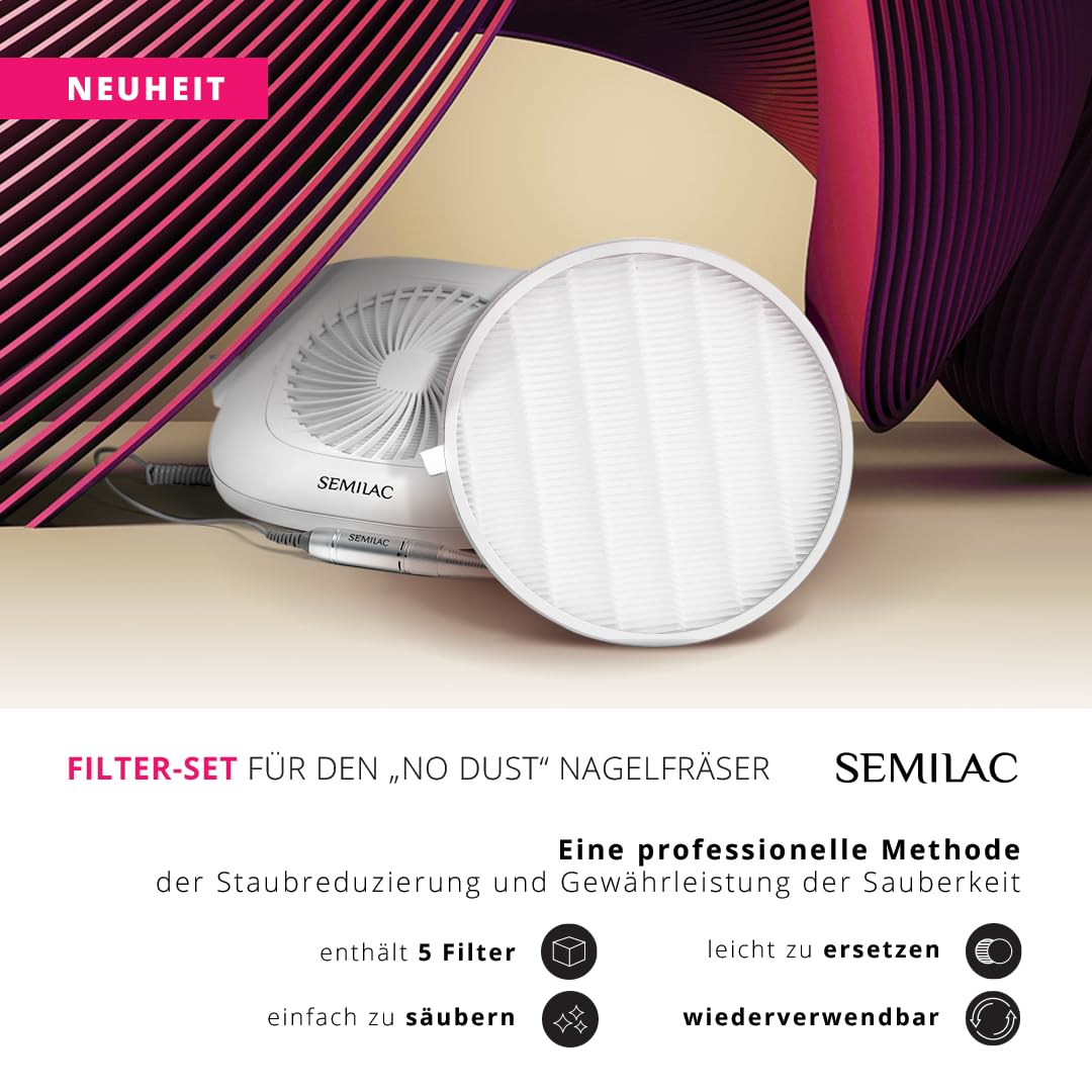 Semilac Wymienny Filtr Do Frezarki Z Pochłaniaczem No Dust Komplet 5 Szt.