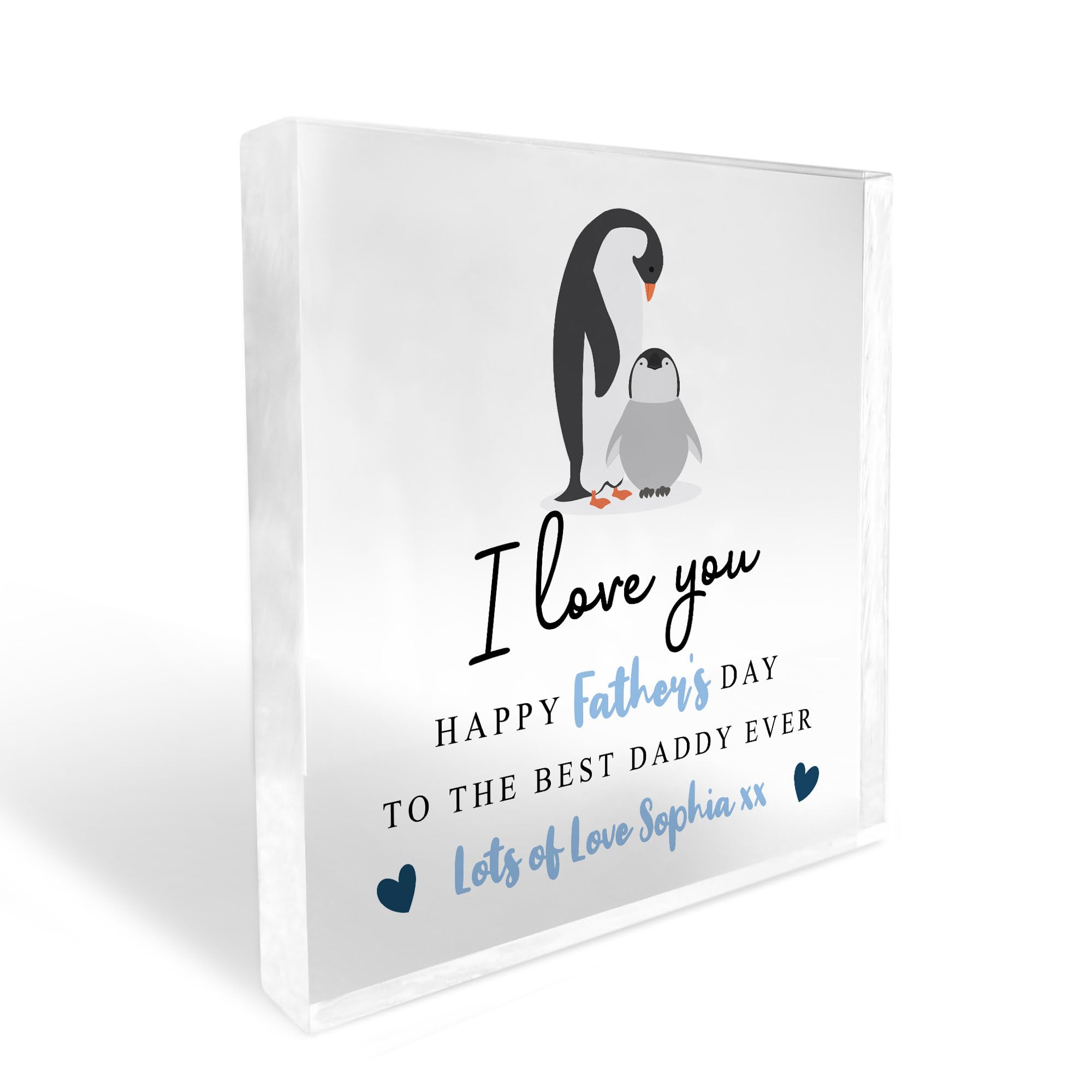 Red Ocean Personalised Gift For Daddy For Fathers Day Birthday Penguin Gift Freestanding Plaque For Dad Gift For Him Thank You Gifts For Daddy From Daughter Son Keepsake