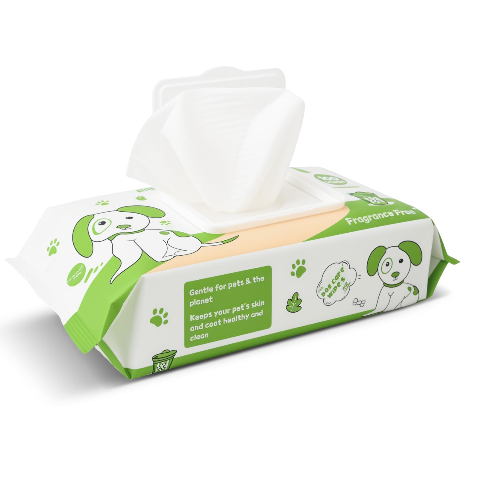 OIRLVCE 100Pcs Pet Wet Wipes, Hypoallergenic, Cleaning and Hydrating, for Full Body, Eye Wipes, Ear Wipes, bum & paw, Fragrance Free, Dog Grooming Wipes
