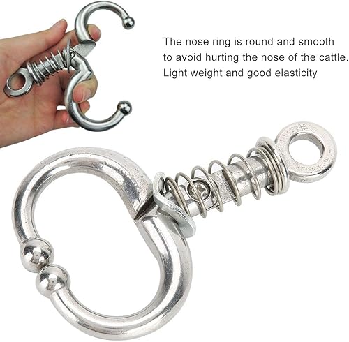Miniatura 7 de Alicates de nariz de ganado, abrazadera de anillo de ganado de acero inoxidable, anillo de nariz de vaca, accesorio de equipo de animales de granja