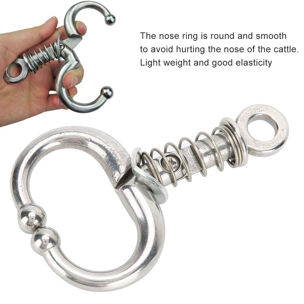 Anello da Naso per Bovini a Molla, Clip Naso Mucca senza Perforazione, Accessorio Allevamento Bovino