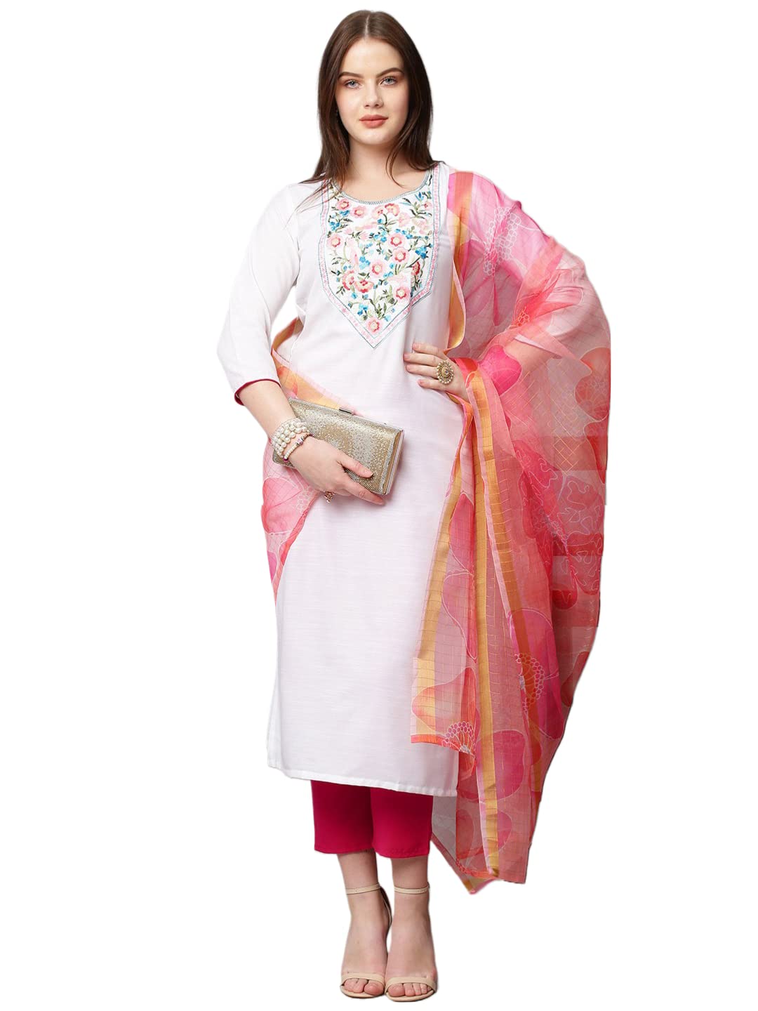 anni designer Women's Cotton Blend Kurta Set With Dupatta-picture-18