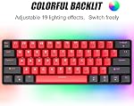 abucow 60% Mechanical Gaming Keyboard Balck Switch Wired Compact Keyboard Anti-Ghosting No-Conflict 61 Swappable keycaps Ergonomic Design for Windows/Mac