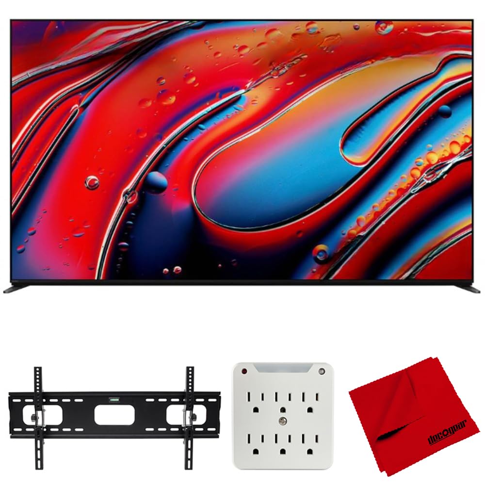 Photo 1 of Sony BRAVIA 9 K85XR90 85 inch 4K HDR Smart QLED Mini-LED TV (2024) Bundle with Deco Mount 37"-100" TV Wall Mount Bracket, 6-Outlet Surge Adapter with Night Light and Microfiber Cleaning Cloth