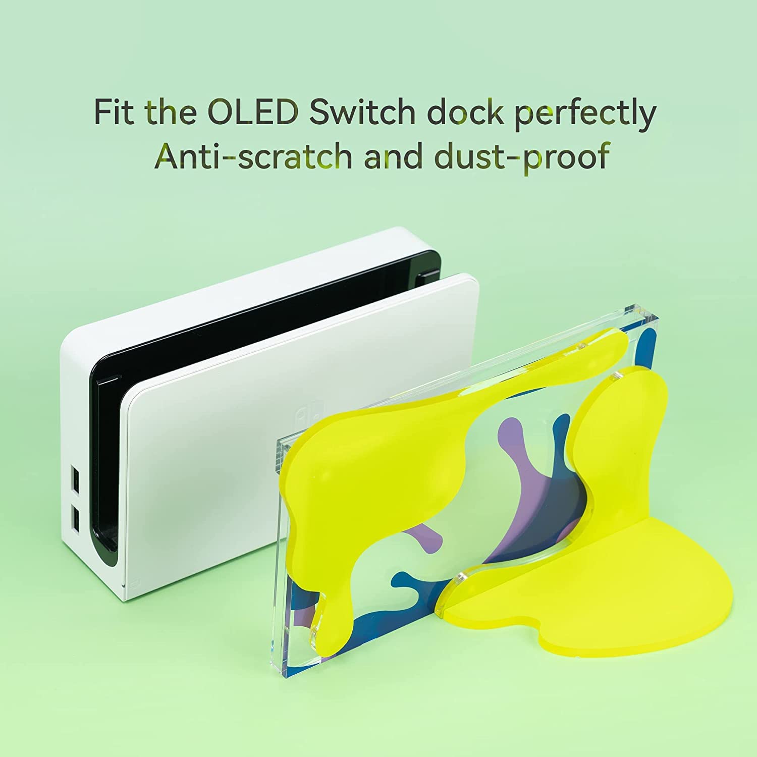 GeekShare Coque de protection en acrylique anti-rayures pour switch OLED Dock - Coque rigide pour Switch OLED Dock - Coque de remplacement DIY compatible avec Nintendo Switch OLED Dock uniquement