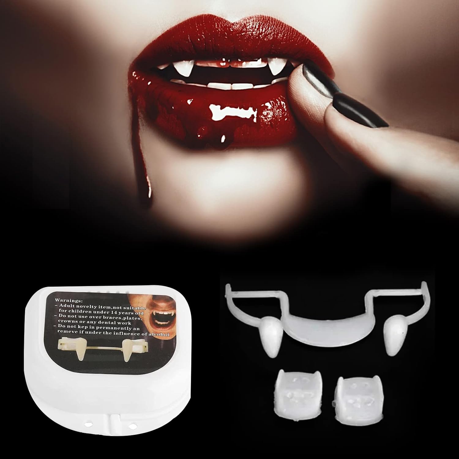Vampire Fangs,Retractable Vampire Teeth,Retractable Halloween Vampire