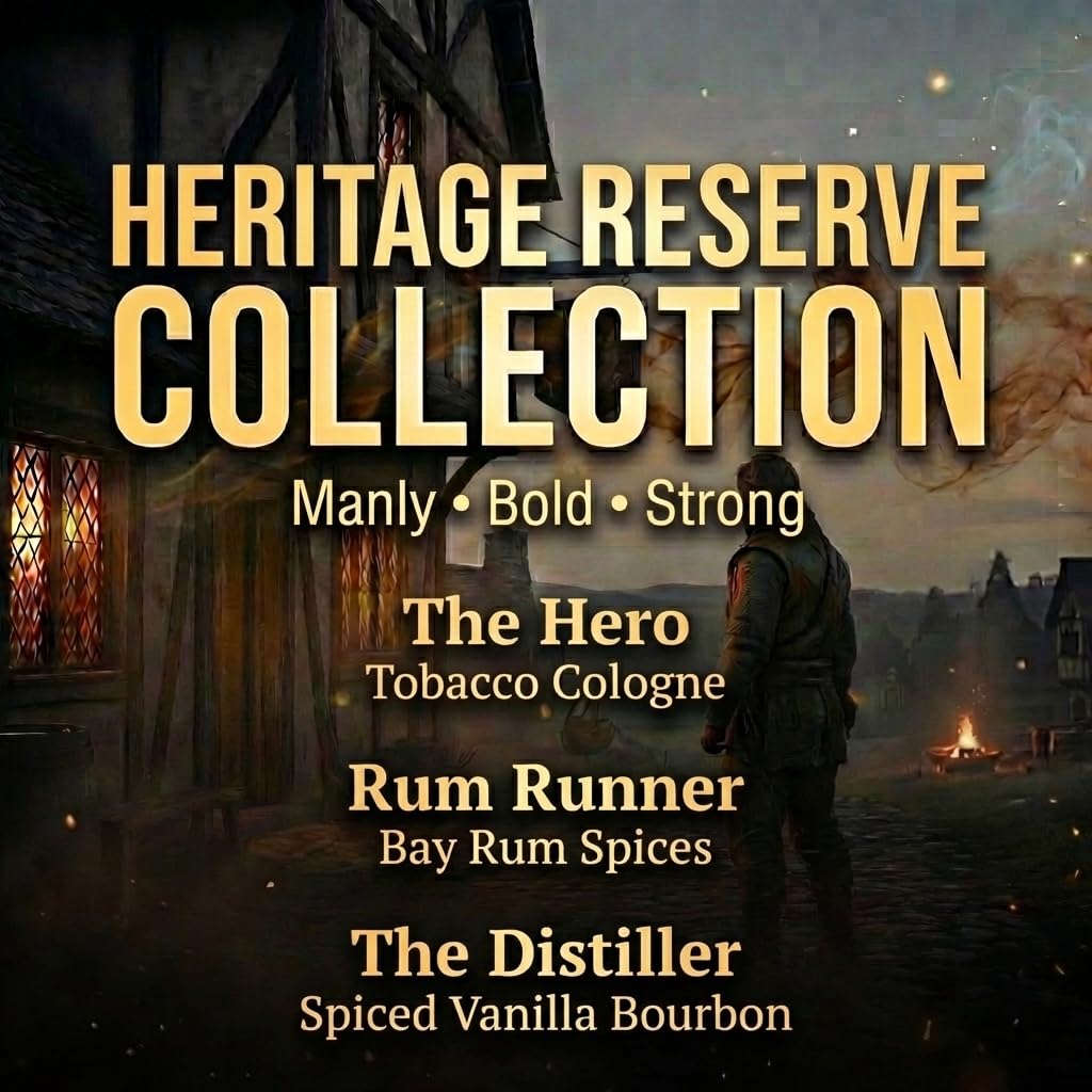 Fable Beard Co. Beard Oil - Heritage Reserve Collection, Tobacco, Bay Rum Spices & Vanilla Bourbon, Natural Beard Oil for Men with Jojoba & Argan Oils, Vitamin E, Beard Softener, Made in USA (3 Fl Oz)