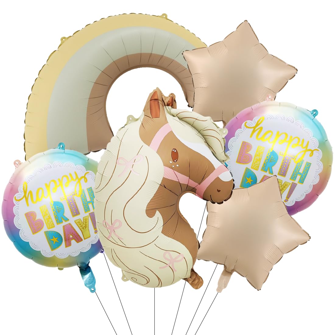 Pack of 6 Decorative Balloons Horse, XXL Foil Balloons Horses, Balloons Horse Children's Birthday Decoration Gifts for Birthday Party Decoration Girls Boys