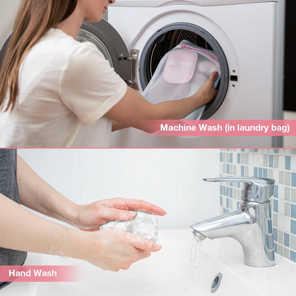 AOOWU 8 Pezzi Dischetti Struccanti Riutilizzabili, Dischetti Struccanti Lavabili con Sacchetto Lavanderia, Cuscinetti Struccare Super Morbido Flanella Double-Face, Pulizia del Viso e Degli Occhi