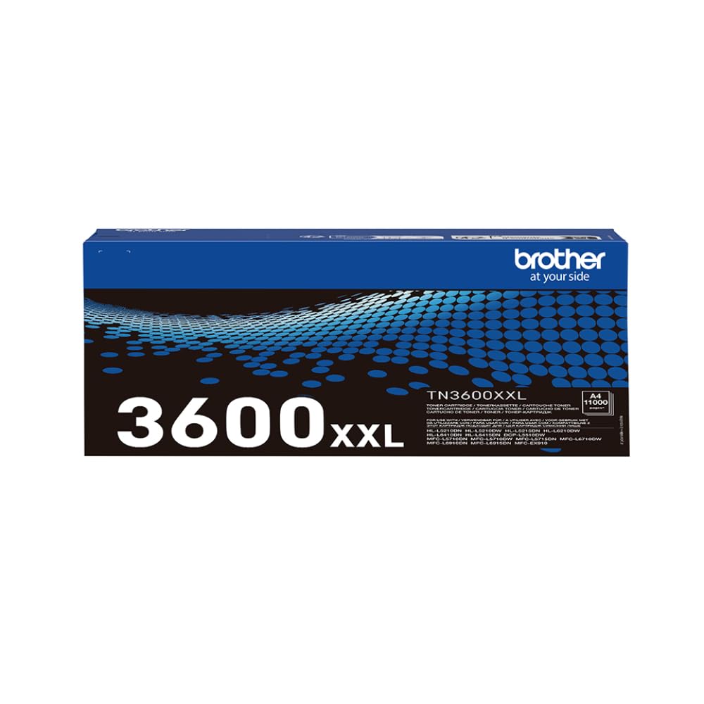 Brother TN3600XXL Toner originale, Altissima Capacità , fino a 11000 pagine, per Stampanti HLL5210DN, HLL5210DW, HLL6210DW, DCPL5510DW, MFCL5710DN, MFCL5710DW, MFCL6710DW, Colore Nero
