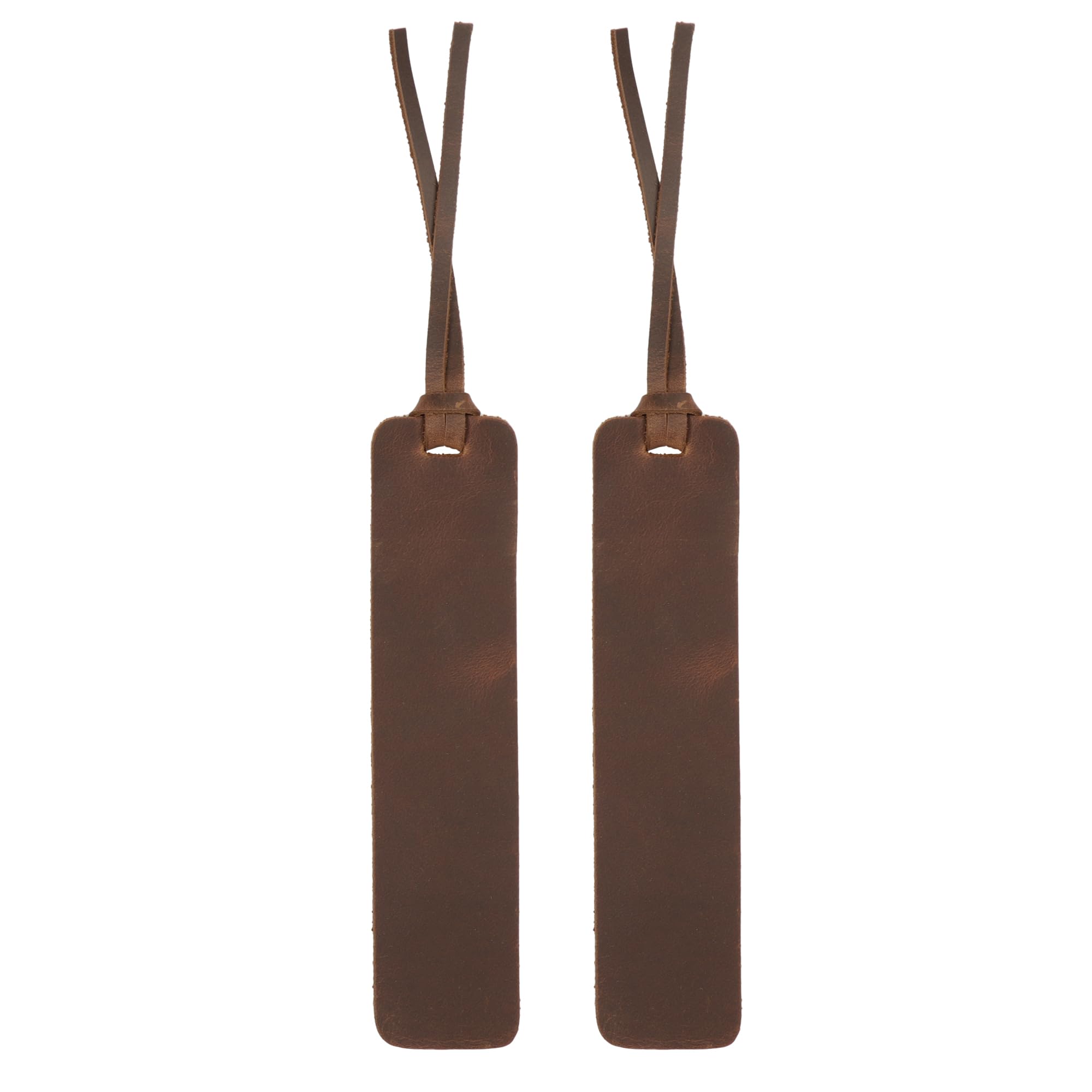 Londo Genuine Leather Handmade Bookmark (Set of 2) (Light Brown, Knotted)