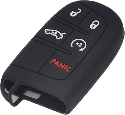 Miniatura 3 de WEIBISS 2 piezas de 5 botones inteligentes de goma para llavero de entrada sin llave, protector para Jeep Grand Cherokee Dodge Challenger Charger