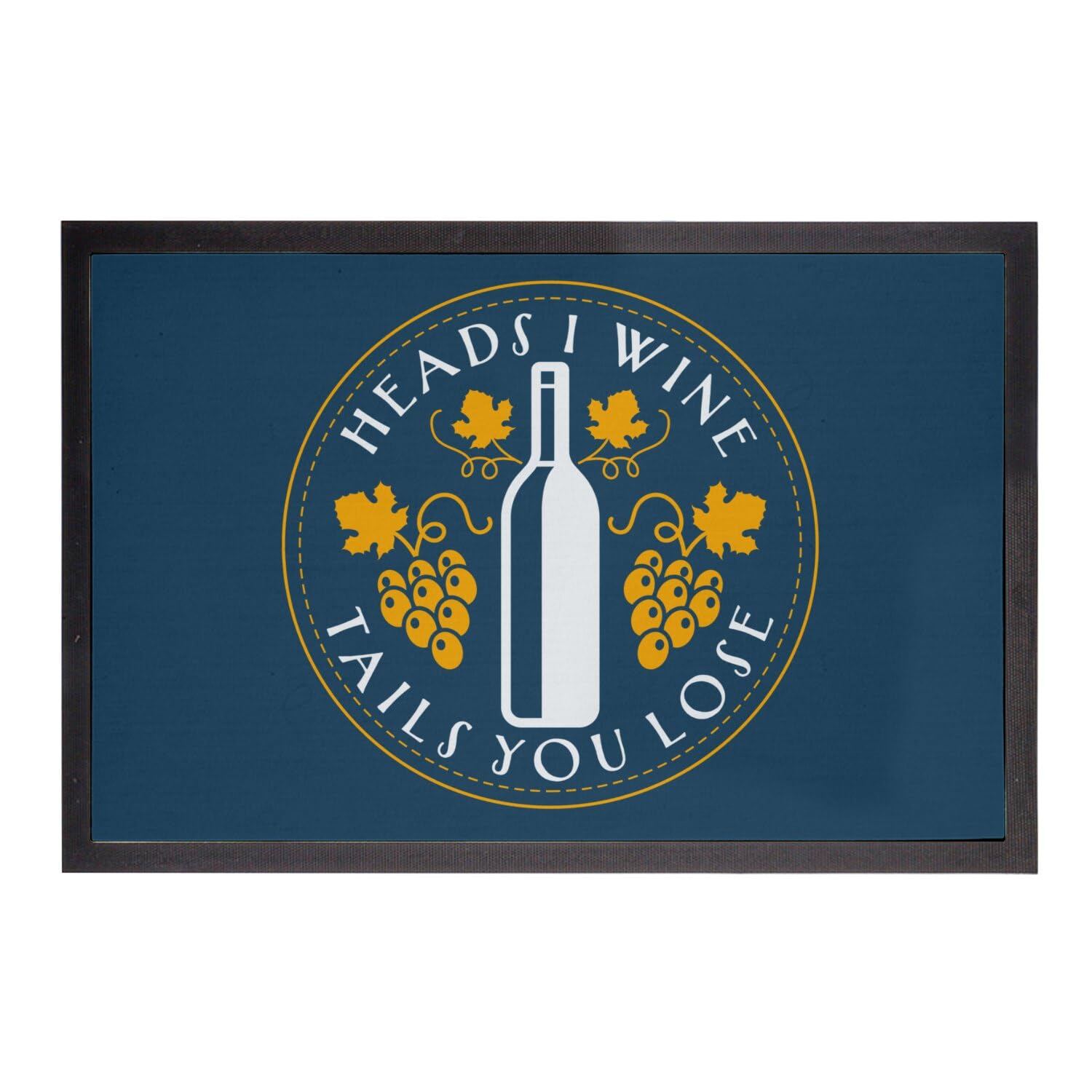 Paillasson bleu Heads I Wine évitez la saleté au sol avec ce tapis humour vin 75x50cm